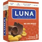 Luna Now Nutrition Bar, Nutz Over Chocolate - 6 pack, 1.69 oz bars