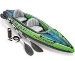 Intex Challenger K2 Inflatable Kayak with Oars and Hand Pump, Green