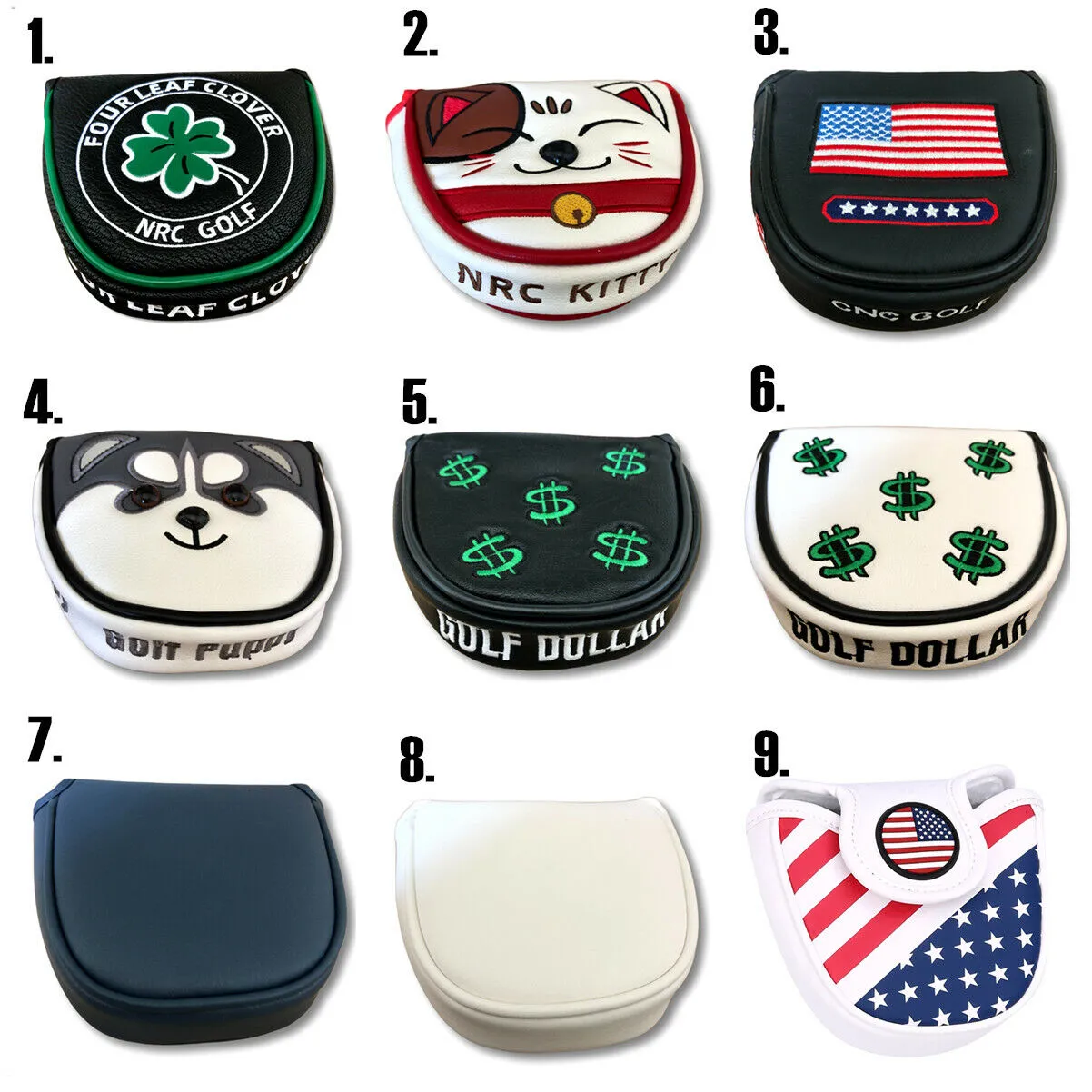 Barudan Golf USA Mallet Putter Cover Headcover Magnetic Golf Head Covers Headcovers Club Protective Equipment for Scotty Cameron Odyssey Two Ball