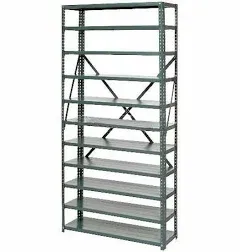 239600 Global Industrial 6 Shelf Open Steel Shelving Unit 36"W x 12"D x 39"H Gray