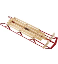 Flexible Flyer Metal Runner Sled. Steel & Wood Steering Snow Slider