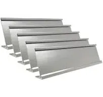 2" x 10" Aluminum Name Plate Desk Holder, Office Business Desk Sign Holder Desktop-5 Pack (Silver)