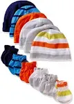 Onesies Brand Baby Boy's 12-Piece Cap and Mitten Set, Stripe, Newborn