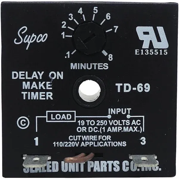 Supco TD69 Time Delay Break Compressor Protector