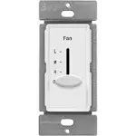 ENERLITES 3 Speed in-Wall Ceiling Fan Control, Slide Switch, 120VAC, 2.5A, Single-Pole, No Neutral Wire Required, 17000-F3-LA-F, Light Almond