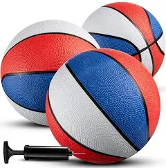 Mini Basketballs - 7 Inch Pack of 3 Mini Hoop Basketball Set for Indoor Outdoor