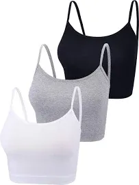 Boao Women's 3 Pieces Spaghetti Strap Crop Tank Top