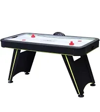 Hathaway Voyager 5-ft Arcade Air Hockey Table with Electronic Scorer, Pucks and Strikers, Indoor Family Recreation Game Room, Black / Green