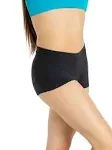 Capezio Black Women's Team Basics Boy Cut Low Rise Shorts, 1x