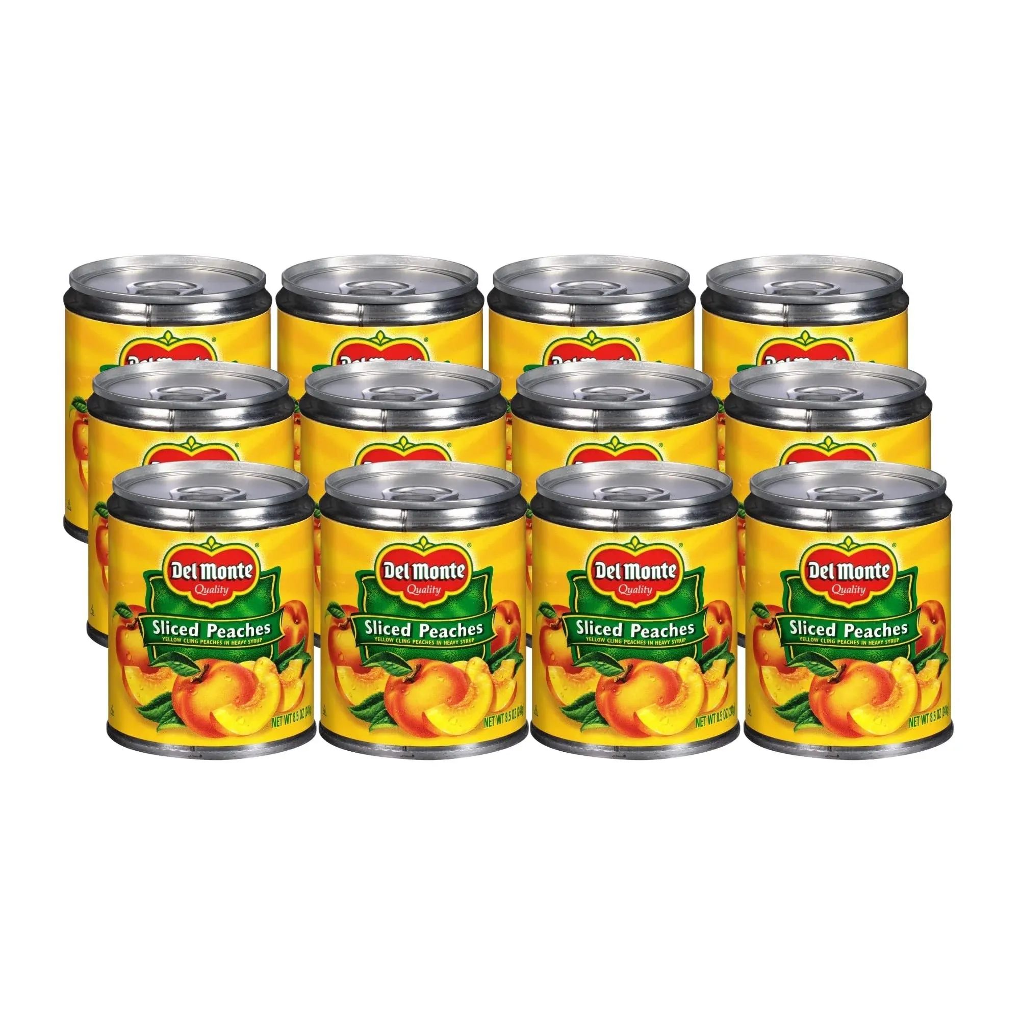 Del Monte Fruit Sliced Yellow Cling Peach, 8.5 oz - Case of 12