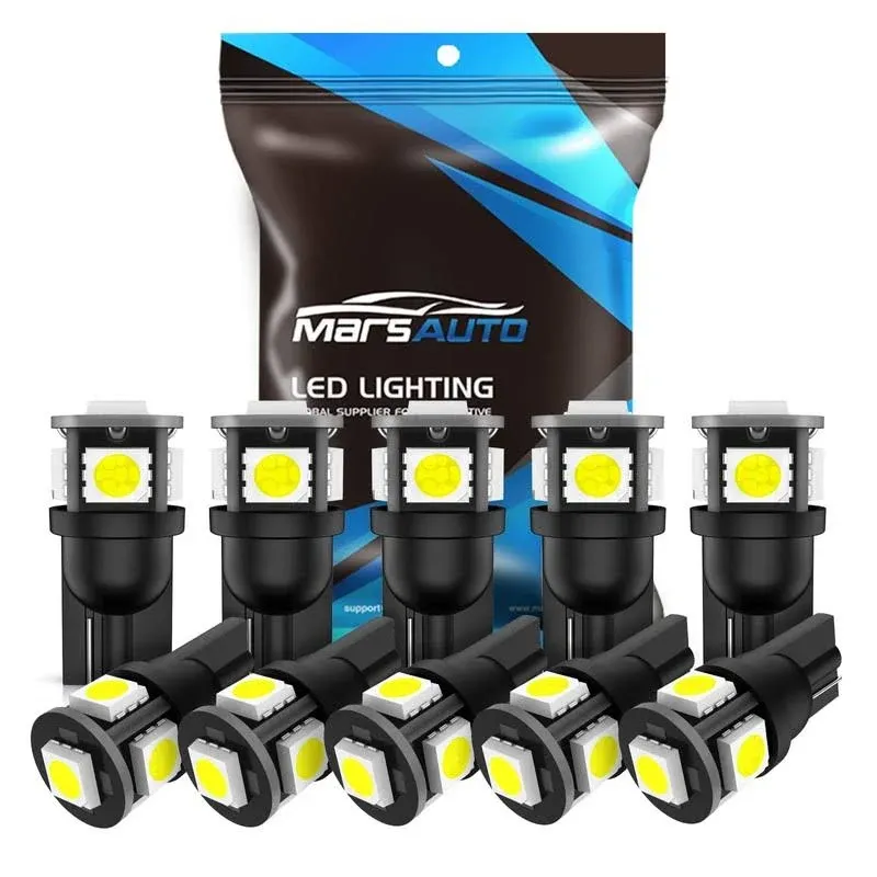 New!! Marsauto T10 168 194 2825 LED Light Bulbs Super Bright 5SMD White 10-Pack