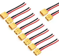 5 Pairs XT60 Pigtail,XT60 Male and Female Plug,XT60 Connector Adapter with 10cm 14AWG Silicone Wire for RC Lipo Battery FPV Racing Drone…