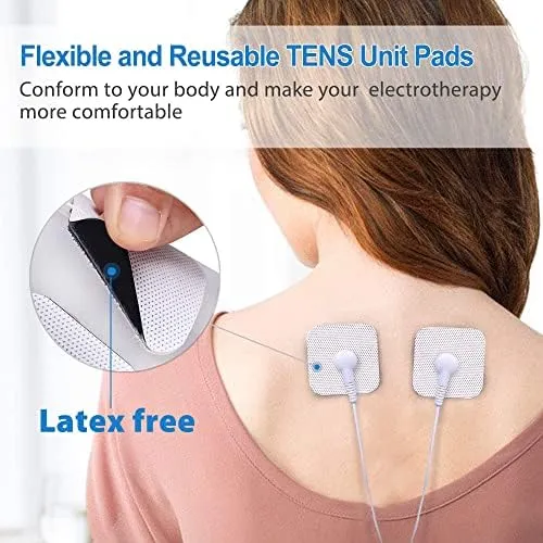 TENS Unit Replacement Pads, 40 Pcs 2x2 Snap Electrodes Pads, Reusable Tens Pa...