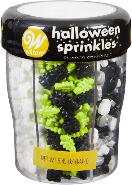 Wilton Halloween Sprinkles 6.45 oz Ghost Pumpkin Spider Skulls Cupcakes Cakes