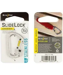 Locking Carabiner Clip, Black, 1-3/32 in