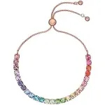 Ted Baker London Melrah Icon Crystal Slider Tennis Bracelet in Rose Gold Rainbow Crystal