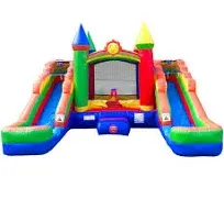 Crossover Rainbow Double Slide Bounce House