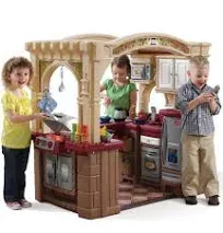 Step2 Grand Walk In Kitchen and Grill Large 103 Piece Kids Playset Toy, Ages 2+