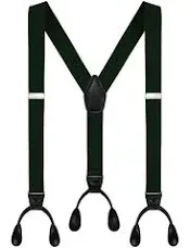 Moulen Men's Y-Back 1.4 Inches Wide Button End Elastic Adjustable Suspenders