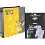 Pokemon Pikachu 2", 3 Ring Binder Card Album with 100 Ultra Pro Platinum 9 Pocket Sheets