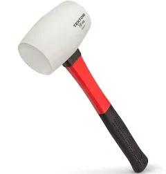 16-Ounce Fiberglass Handle White Head Rubber Mallet