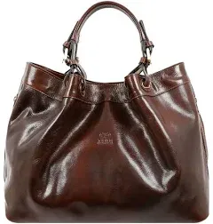 Full Grain Brown Italian Leather Handbag - The Betrothed