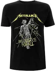 Metallica And Justice For All Tracks T-Shirt Black New