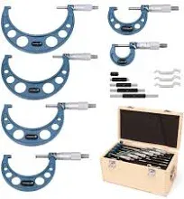 WONDERSUNM 6 Pcs Outside Micrometer Set 0-6&#034; 0.0001&#034;