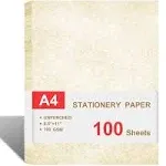 Parchment Paper for Certificates - Stationary Paper for Resumes, Diplomas, Letter Size Certificate Paper, 100 Sheets Double-Sided Diploma Paper,