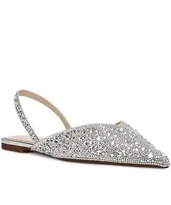 Betsey Johnson Vance Rhinestone Slingback Dress Flats