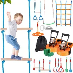 VEVOR Ninja Warrior Obstacle Course for Kids - Outdoor Playset Equipment with 12