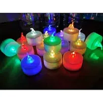 LANKER 24 Pack LED Tea Lights Candles - Steady Flameless Tealight Candle - Long