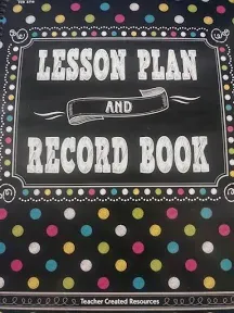 Teacher Created Resources TCR3716 Chalkboard Brights Lesson Plan and Record Book, Paper, Multi 8.5 inches X 11 inches