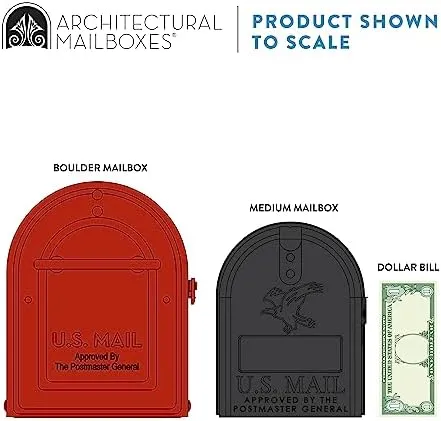 Architectural Mailbox 7900-7R-SR Boulder Mailbox, Red