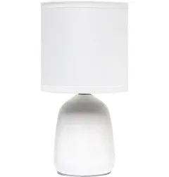 Simple Designs 10.04&#034; Off White Tall Ceramic Thimble Base Table Lamp with Shade