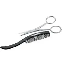 Tweezerman G.E.A.R. Moustache Scissors and Comb Model No. 72031-MG, Black