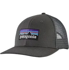 PATAGONIA P-6 Logo Trucker Hat  - WHITE w/ LIGHT PLUME GREY 