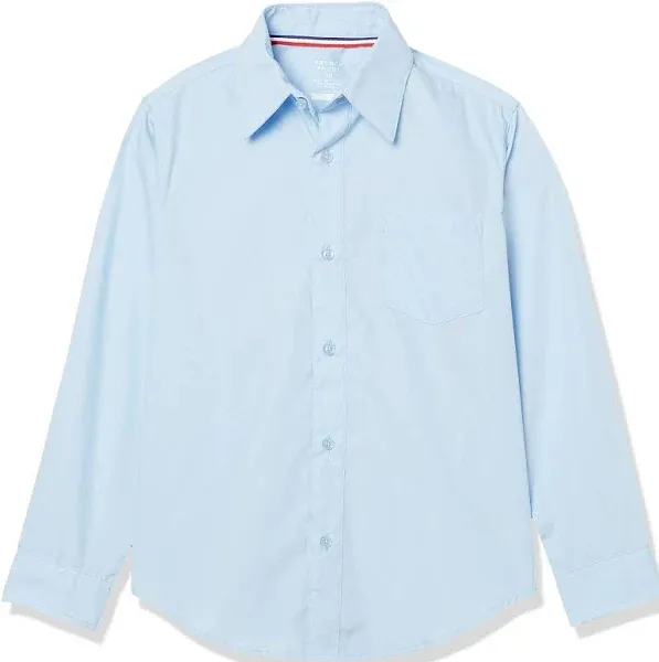 Boys Expandable Collar Button Down Dress Shirt with Long Sleeves Size 20 Blue