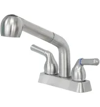 Dual Handle Pull Out Faucet, Chrome Finish, 4 Inch Center Set, Universal Util...