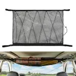 Upgrade Car Ceiling Cargo Net Pocket,31.5"x21.6" Strengthen Load-bearing and Droop Less Double-Layer Mesh Car Roof Storage Organizer,Truck SUV