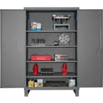 12 Gauge Heavy Duty Cabinet, 48" W x 24" D x 78" H, Gray, Assembled