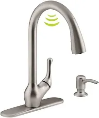 KOHLER K-R78035-SD Barossa Touchless pull-down kitchen faucet with soap/lotion dispenser