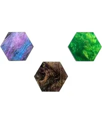 Blank Hexagon Game Tokens – Pack of 30 – Color Options (Nebula Colors, Three Pack of 30 (90 Tokens))