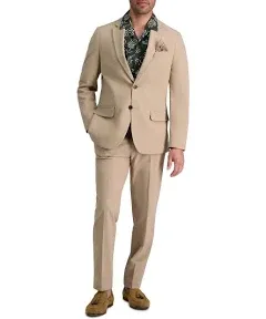 Men's Haggar Smart Wash Sorona Slim-Fit Suit Pants, Size: 33X30, Khaki