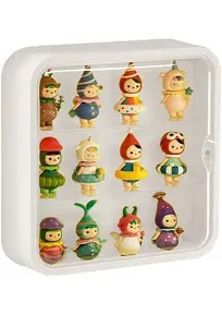 Clear Display Case for Figures,Wall-Mounted Doll Storage Box,Adjustable Display Stand Clear Acrylic Display Box