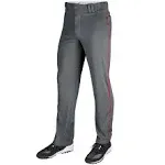 Champro Triple Crown Youth Open Bottom Pant with Piping, S / Graphite/Scarlet