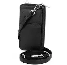 BULL GUARD Crossbody Leather Wallet Phone Purse, Anti Theft and RFID Blocking, Small Elegant Design for Travel