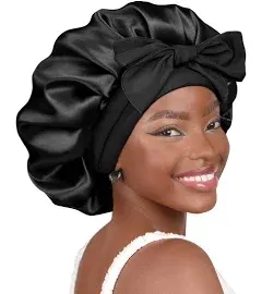 YANIBEST Double Layer Satin Bonnet with Tie Band