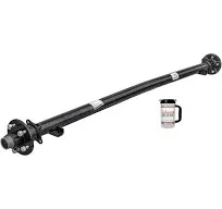 Rockwell American 3,500 lb Standard Idler Trailer Axle - 73" Hubface, 58" Spring Center - Bolt Pattern 5x4.5 (Idler Axle W/Hubs, Bearings, Lugs & Nuts)