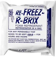 Single RE-FREEZ-R-BRI<wbr/>X Foam Refrigerant RB-15 Freezer Ice Cold Pack 4-1/2&#034; 